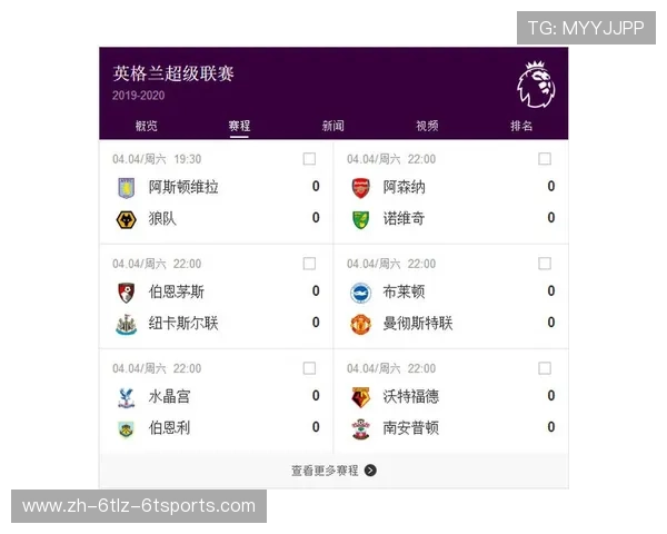 英超赛程：英超联赛完整赛程与比赛安排